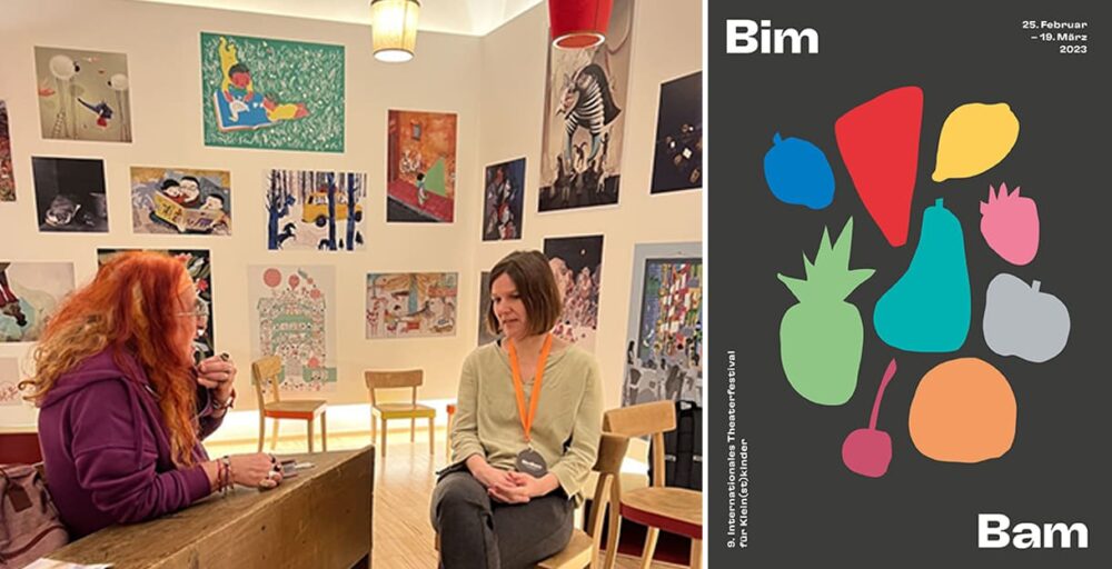 KiJuKU-heinz im Gespräch mit Katharina Schrott und das Plakat zum aktuellen BimBam-Festival