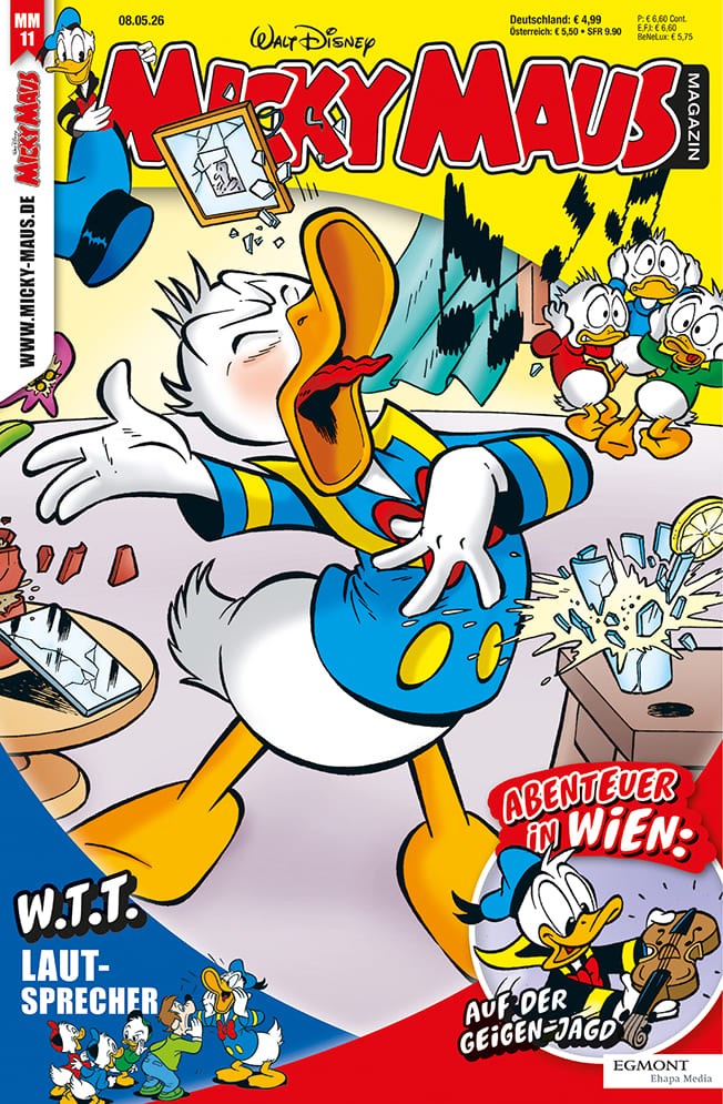 Titelseite des Micky-Maus-Magazins zum ESC - Eurovision Songcontest in Wien