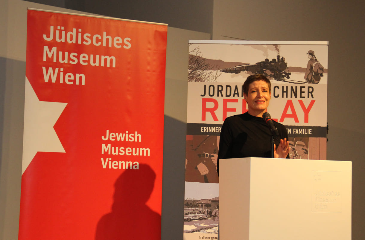 Barbara Staudinger, Direktorin des Jüdischen Museums Wien, eröffnet die Buchpräsentation