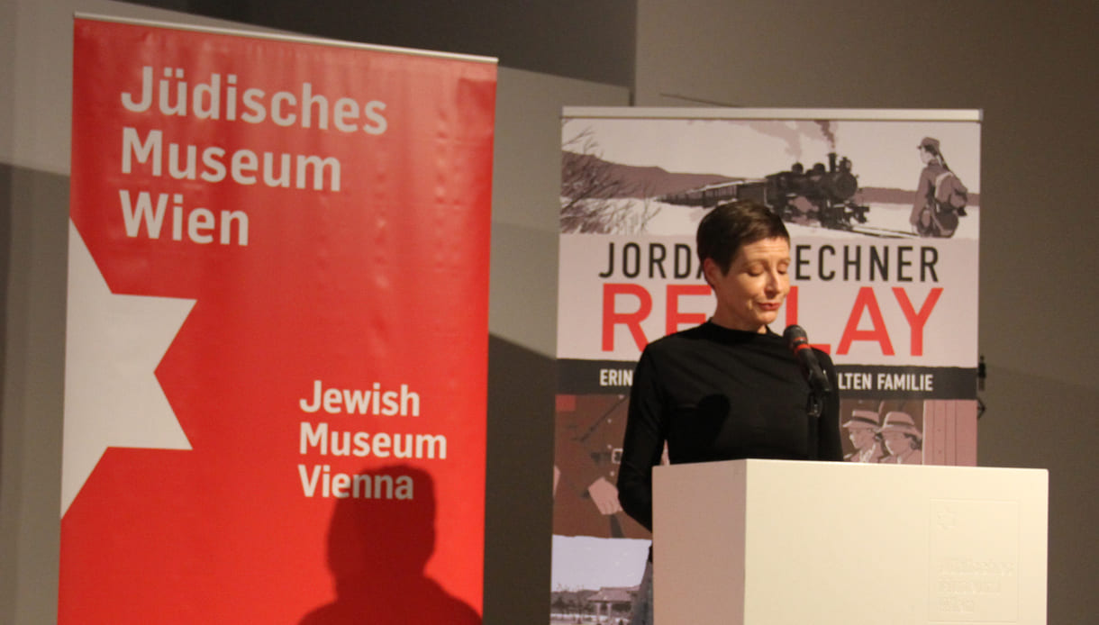 Barbara Staudinger, Direktorin des Jüdischen Museums Wien, eröffnet die Buchpräsentation