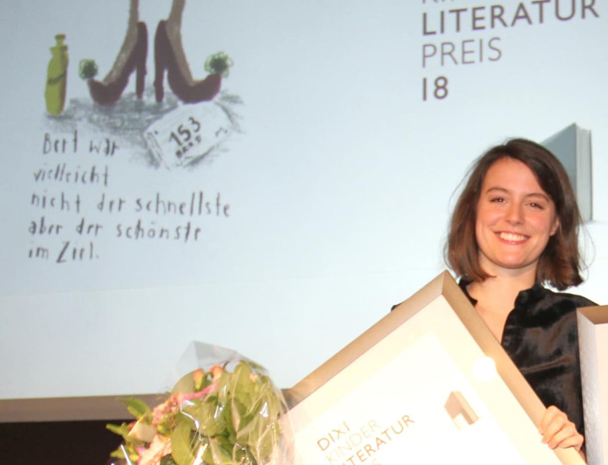 Tessa Sima bei der Verleihung des Dixi-Kinderliteraturpreises 2018
