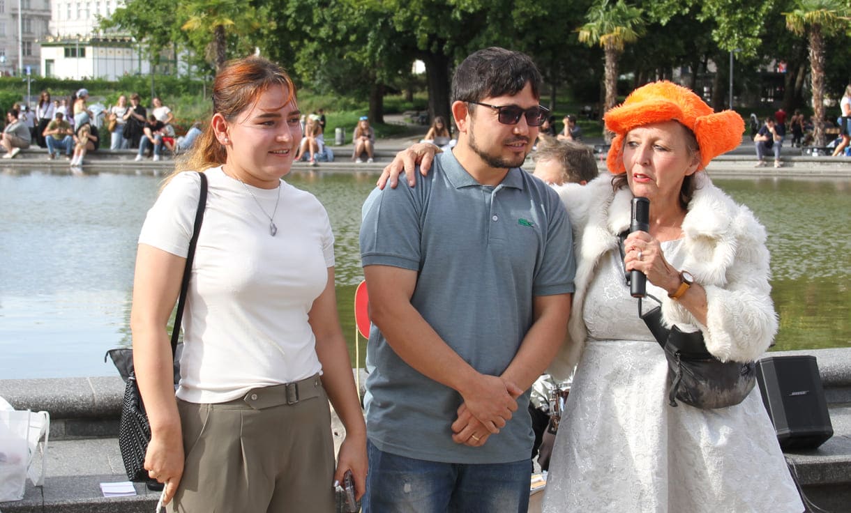 Djamila, Hassan und Verena