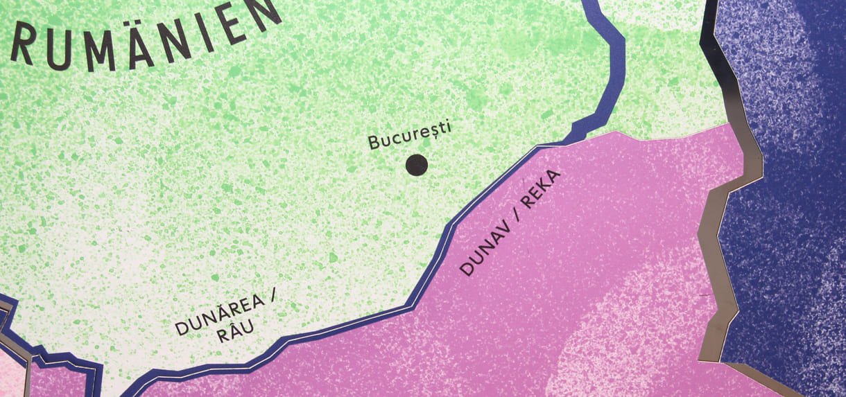 Donau in den verschiedenen Sprachen der Länder durch sie fließt
