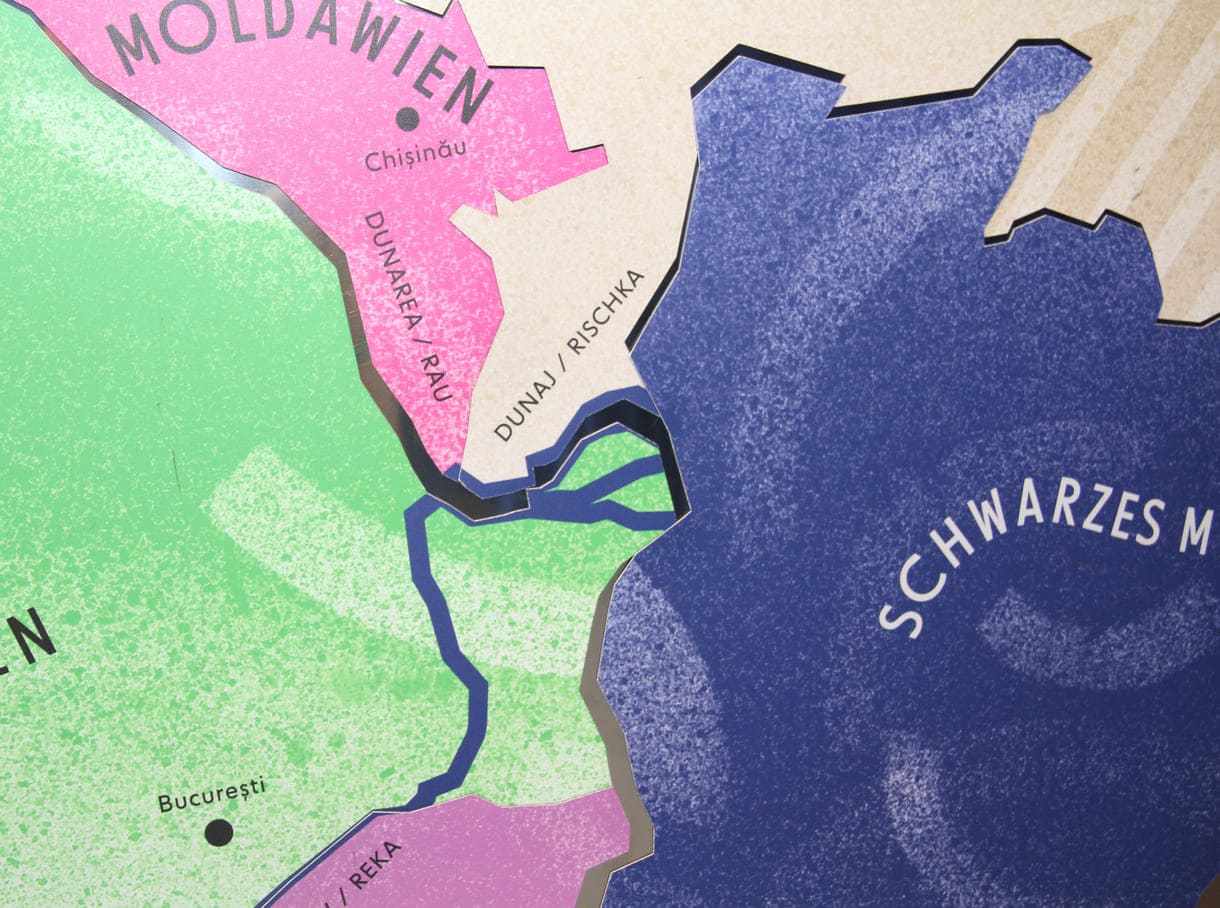 Donau in den verschiedenen Sprachen der Länder durch sie fließt