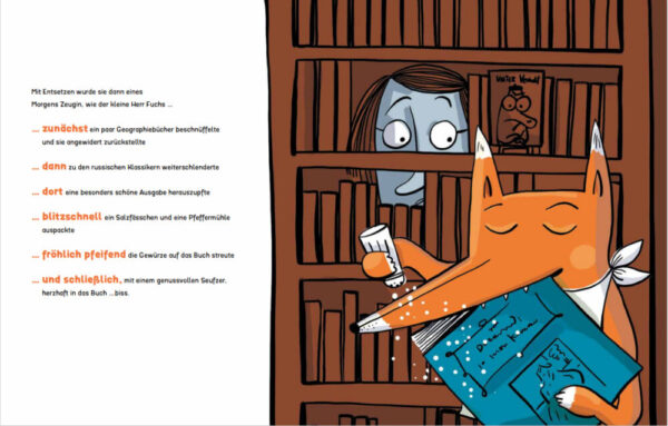 Titelseite des Bilderbuchs "Herr Fuchs mag Bücher!"