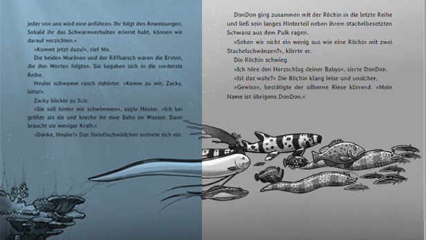 Doppelseite aus dem Buch "Survivors – Die Flucht beginnt"