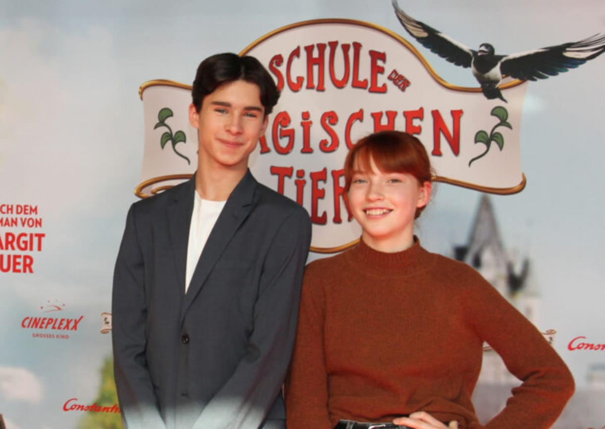 Junge Hauptdarsteller:innen im Film "Die Schule der magischen Tiere" am Roten Teppich rund um die Filmpremiere in Wien im Oktober 2021