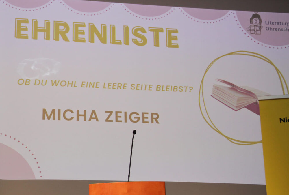 Ehrenlistenpreis für Micha Zeiger