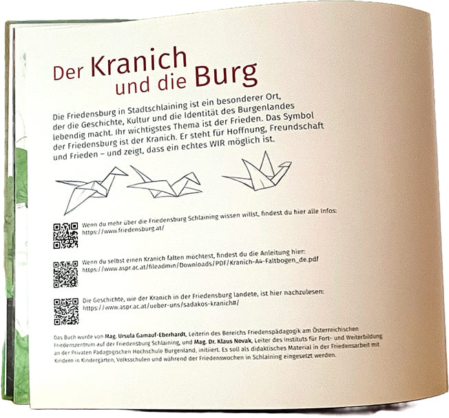 Die Seite mit weiterführenden Infos: Der Kranich und die Burg