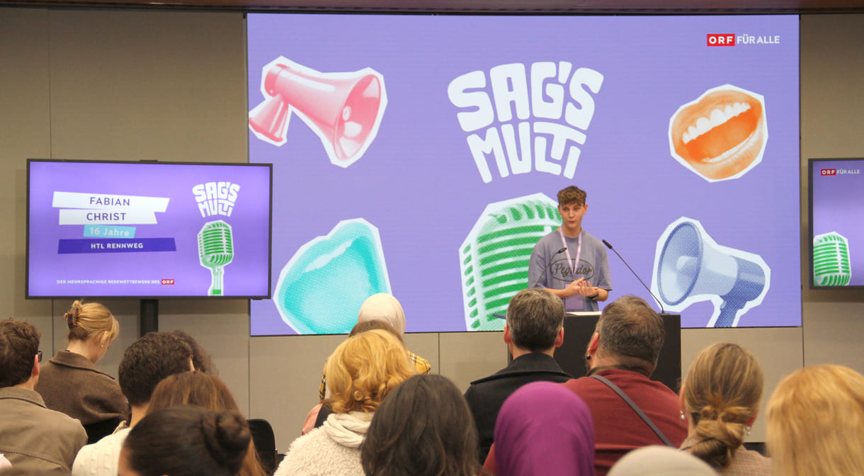 Fabian Christ (HTL Rennweg) mit Englisch und klarerweise Deutsch