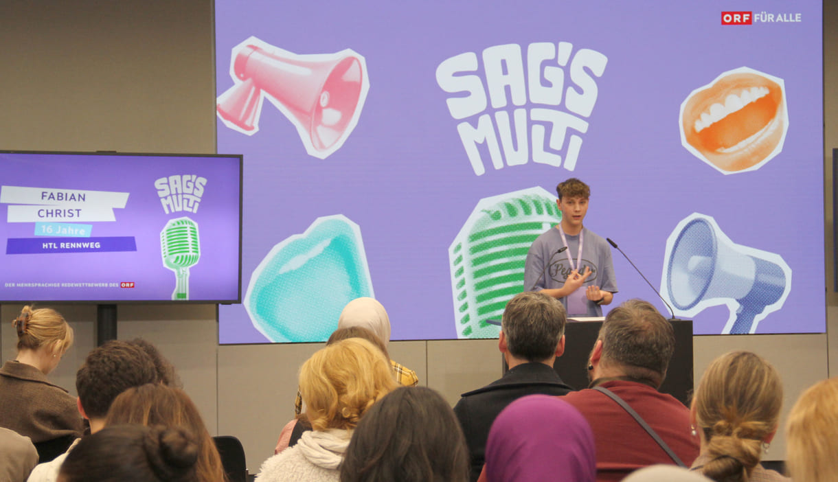 Fabian Christ (HTL Rennweg) mit Englisch und klarerweise Deutsch