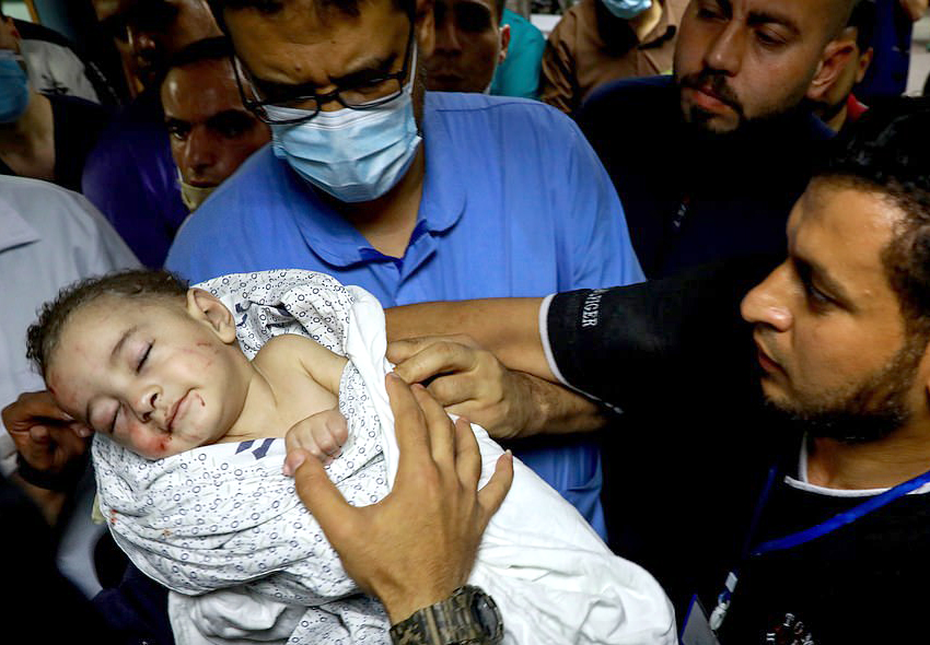 Schwer verletztes Baby nach Bombenangriff in Nord-Gaza