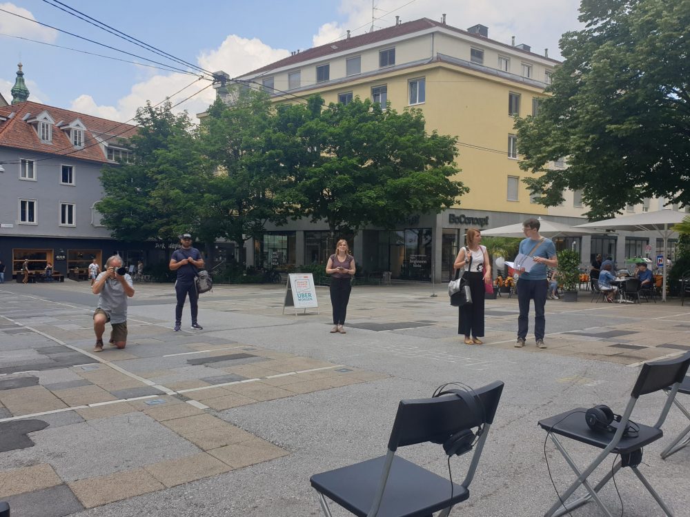 Kunstaktion am Tummelplatz aus der Sicht eines Zuhörenden