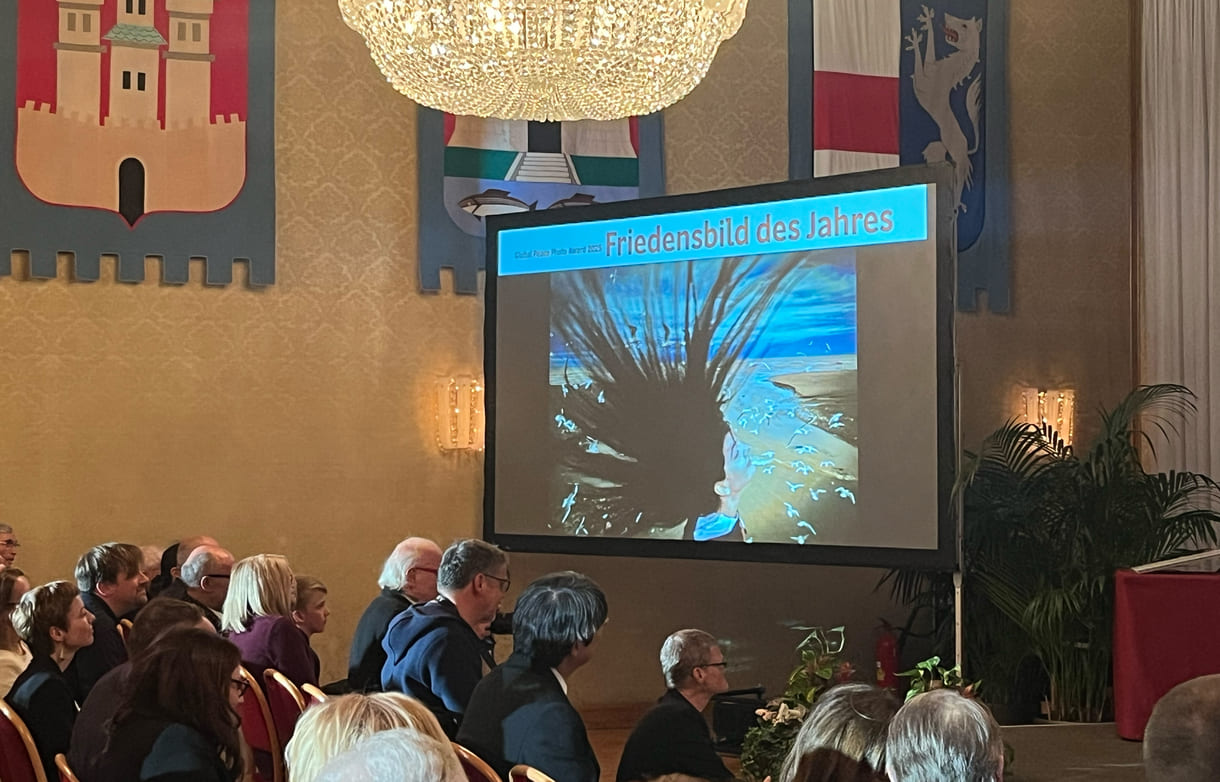 Groß auf die Screens projiziertes Gesamt-Gewinnerfoto von Mahdi Vaghari