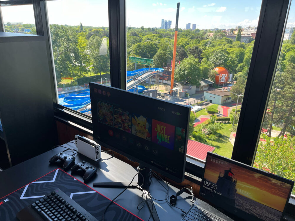 Blick aus der Riesenrad-Gondel