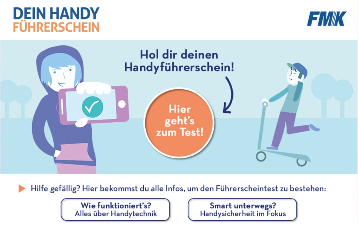 Site aus dem Online-Handy-Führerschein-Test des FMK, Forums MobilfunkKommunikation