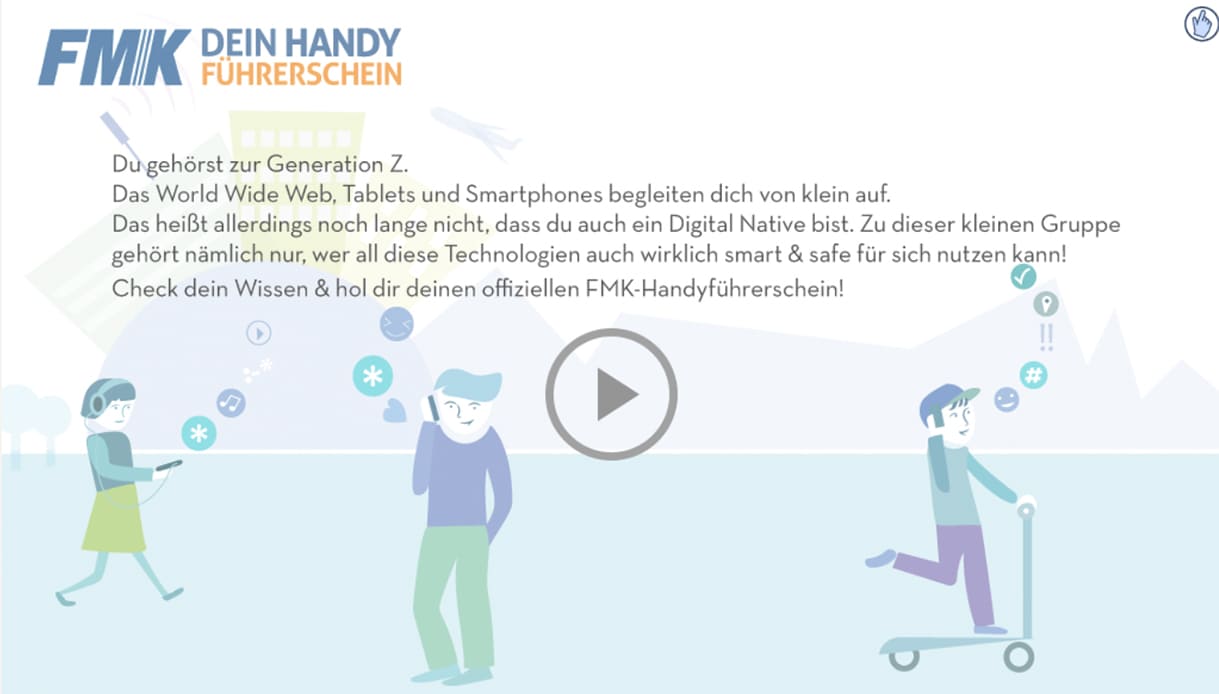 Site aus dem Online-Handy-Führerschein-Test des FMK, Forums MobilfunkKommunikation