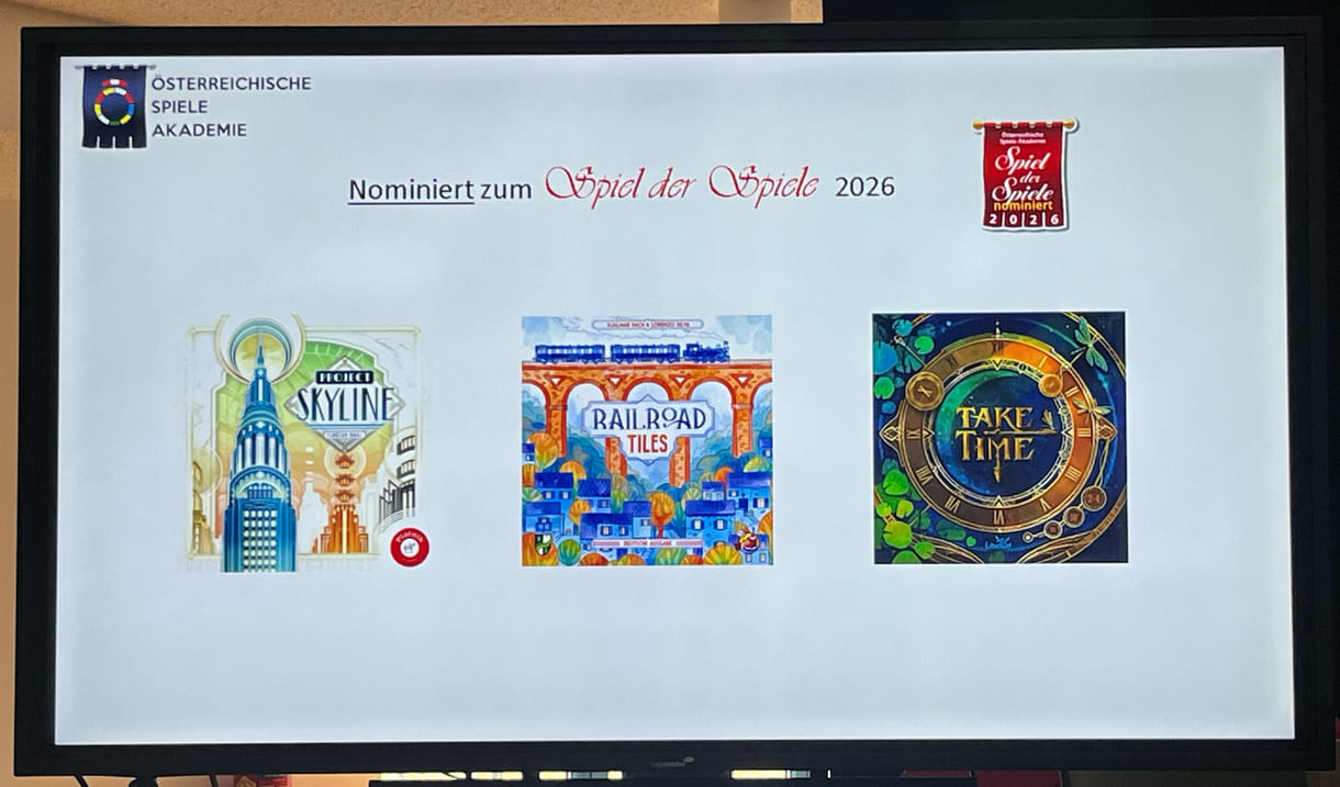 Drei Spiele waren für den Hauptpreis nominiert: Project Skyline, Railroad Tiles und Take Time