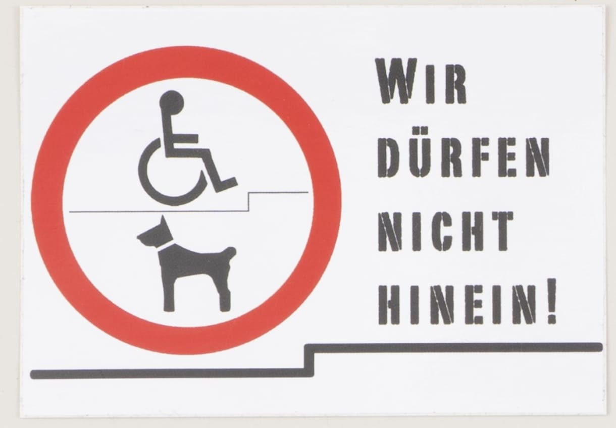Aufkleber: Wir dürfen nicht hinein!