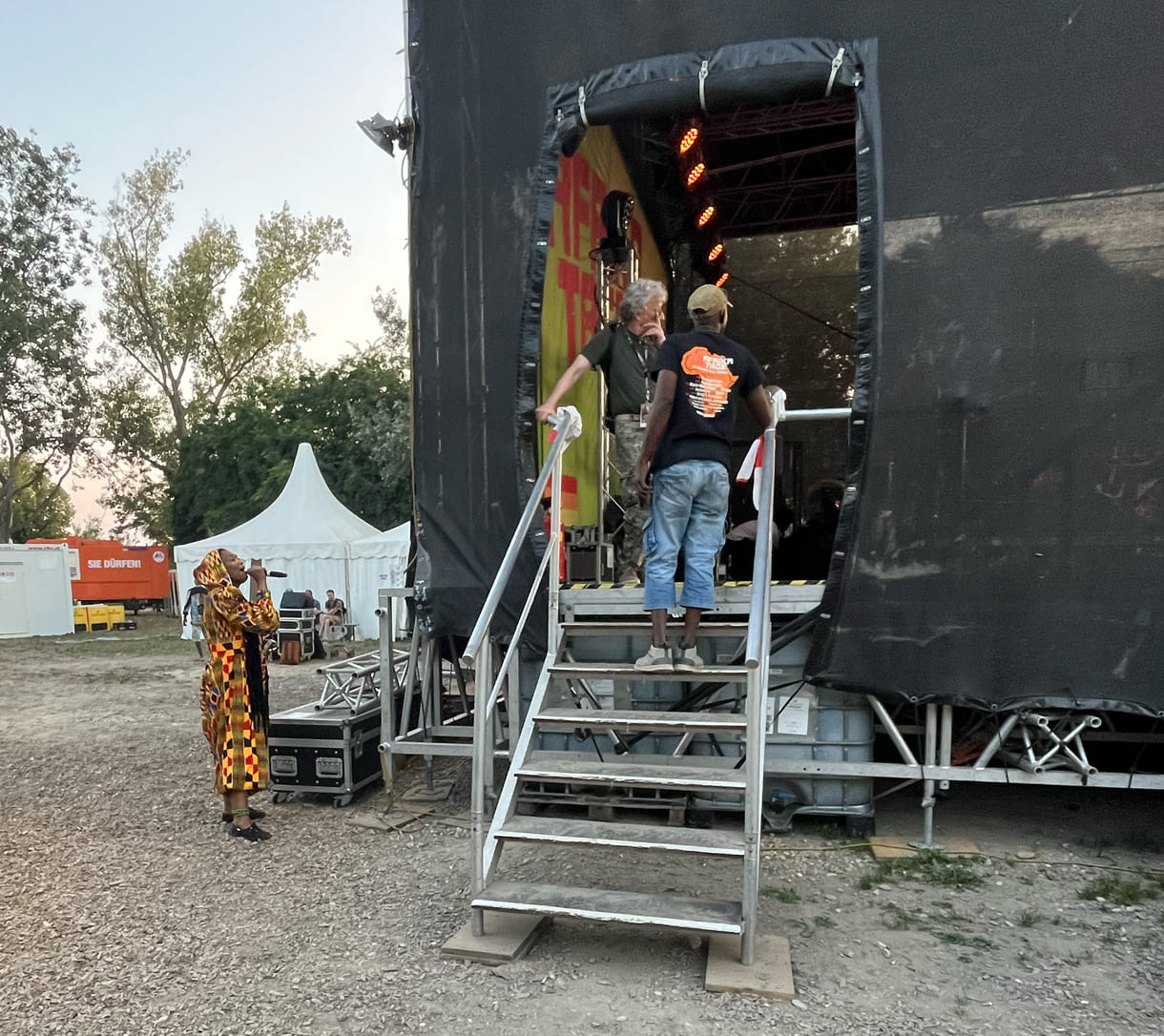 Mikro-Ton-Probe noch hinter der Bühne