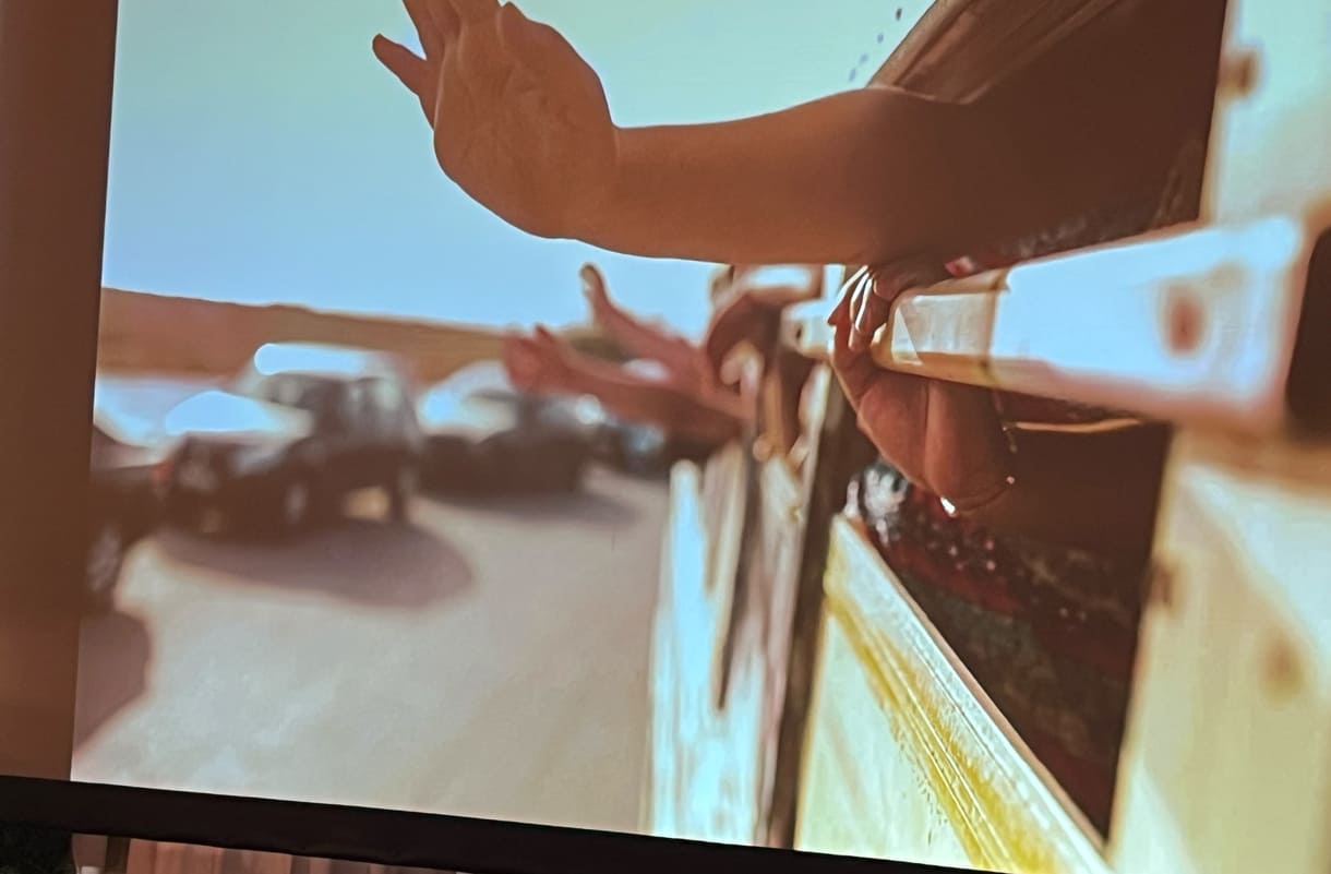 Foto von der Projektion von Fotos des Gewinners Diego Ibarra Sánchez