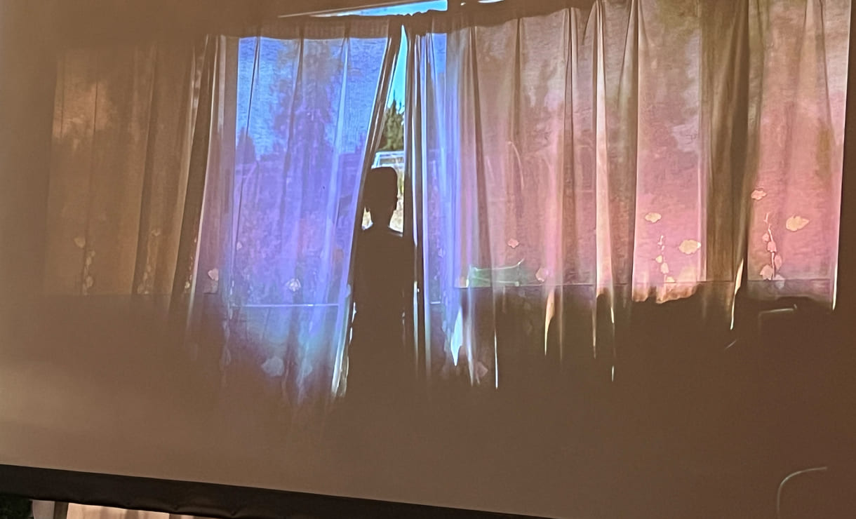 Foto von der Projektion von Fotos des Gewinners Diego Ibarra Sánchez