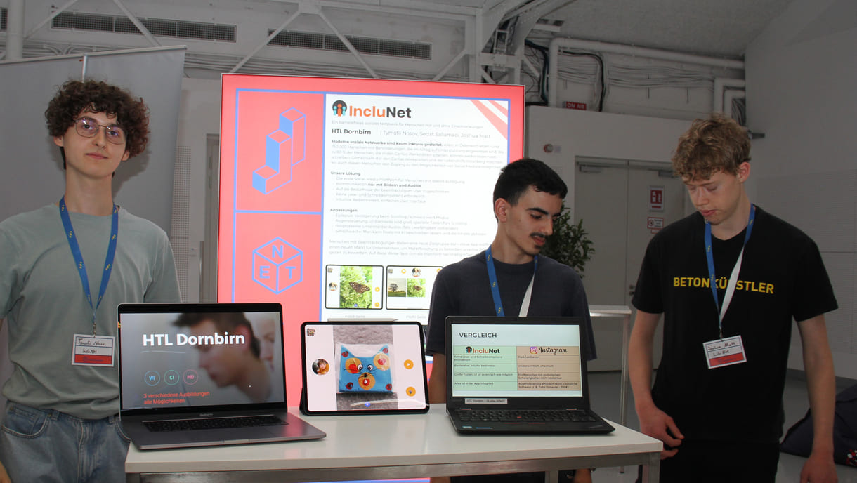 Tymofii Nosov, Sedat Sallamaçi und Joshua Matt schufen einen prototypen für eine inklusive Social-Media-Plattform