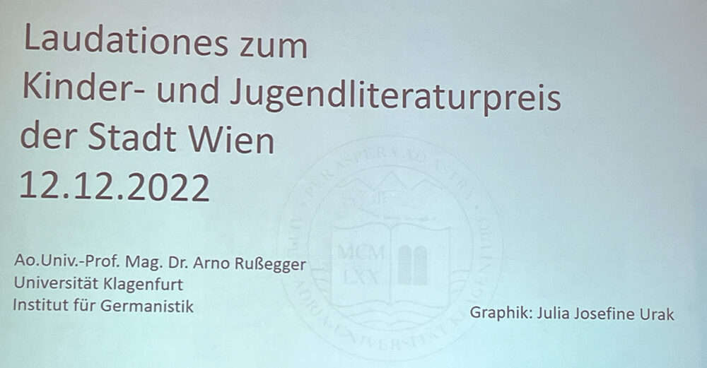 Insert zur Verleihung der Wiener Kinder- und Jugendbuchpreise 2022