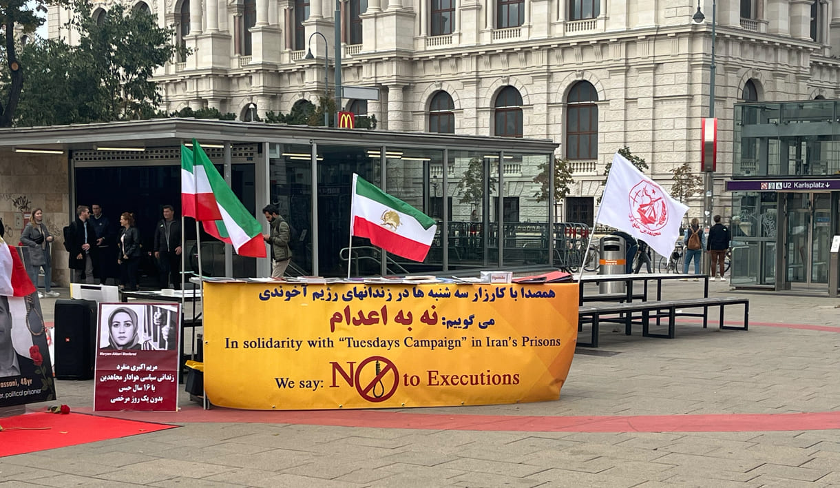 Solidaritätskundgebung für die Dienstag-Aktion in iranischen Gefängnissen gegen die Todesstrafe