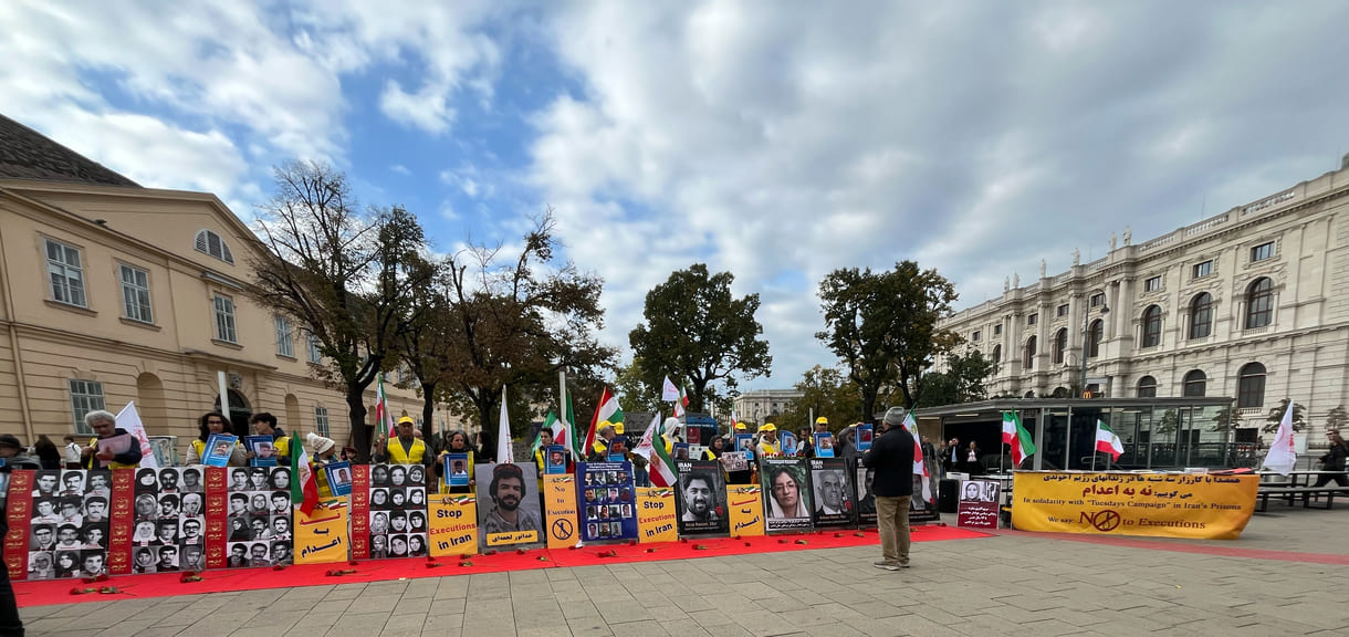 Solidaritätskundgebung für die Dienstag-Aktion in iranischen Gefängnissen gegen die Todesstrafe