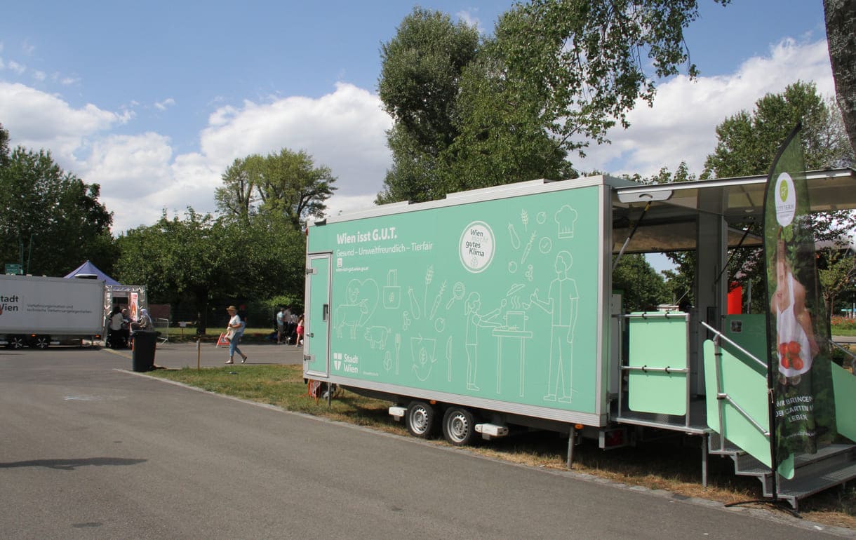 Wortspiel-Slogan - Wien isst G.U.T - gesund, umweltfreundlich tierfair
