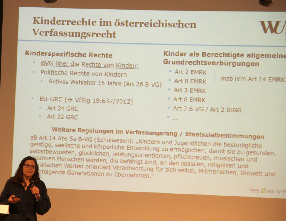 Claudia Fuchs, juristische Expertin für das Bundesverfassungsgesetz über Kinderrechte (vom Institut für Staatsrecht und Politikwissenschaften an der Wiener Wirtschaftsuni)