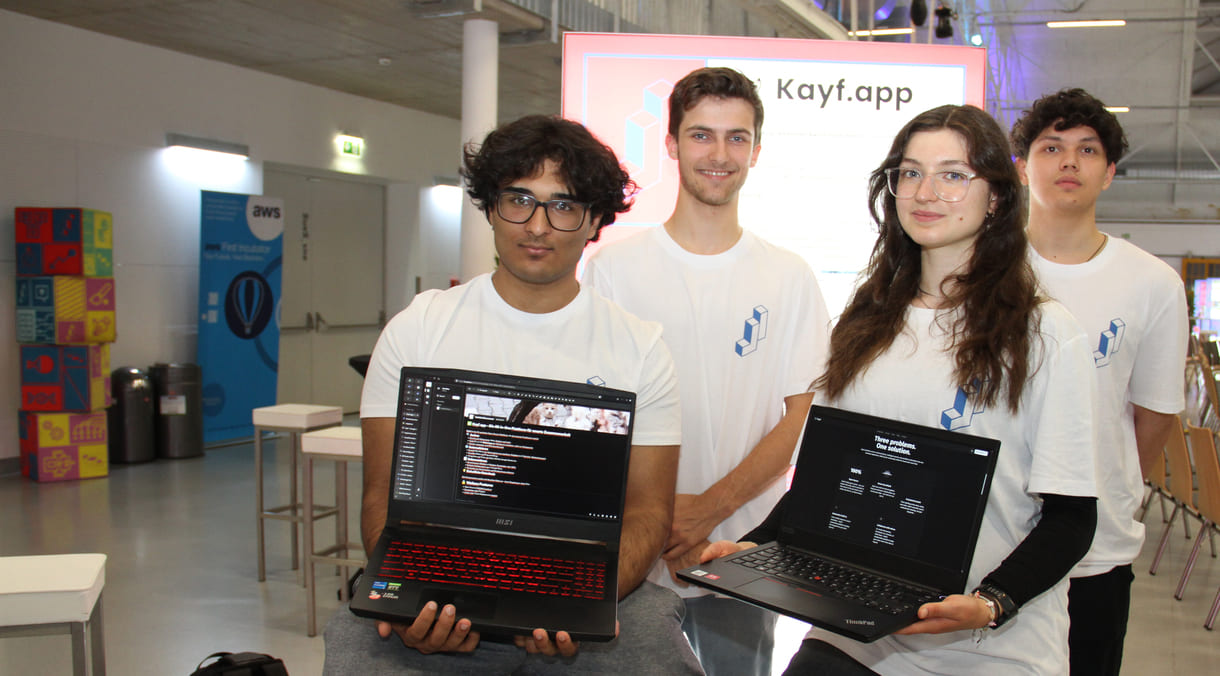 Ankush Ahuja, Alexander Awart, Pavel Bakshi und Gioia Frolik stellen Kayf.app vor