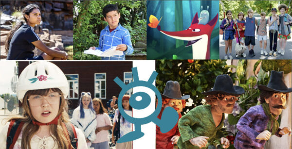 Einige Fotos aus Filmen des Internationalen Kinderfilmfestivals 2023 sowie das Logo