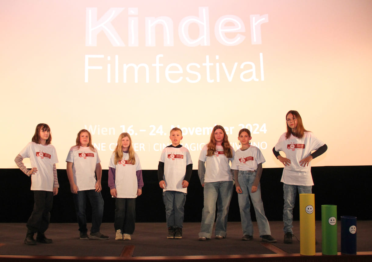 Die Kinderjury des diesjährigen Kinderfilm-Festivals: Alma, Wenzel, Keren, Nils, Luisa, Mila, Agathe