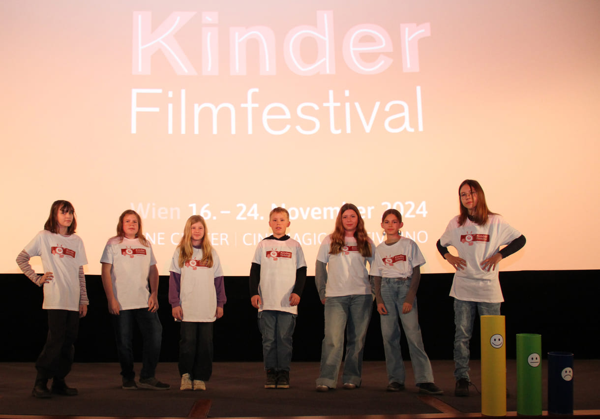 Die Kinderjury des diesjährigen Kinderfilm-Festivals: Alma, Wenzel, Keren, Nils, Luisa, Mila, Agathe