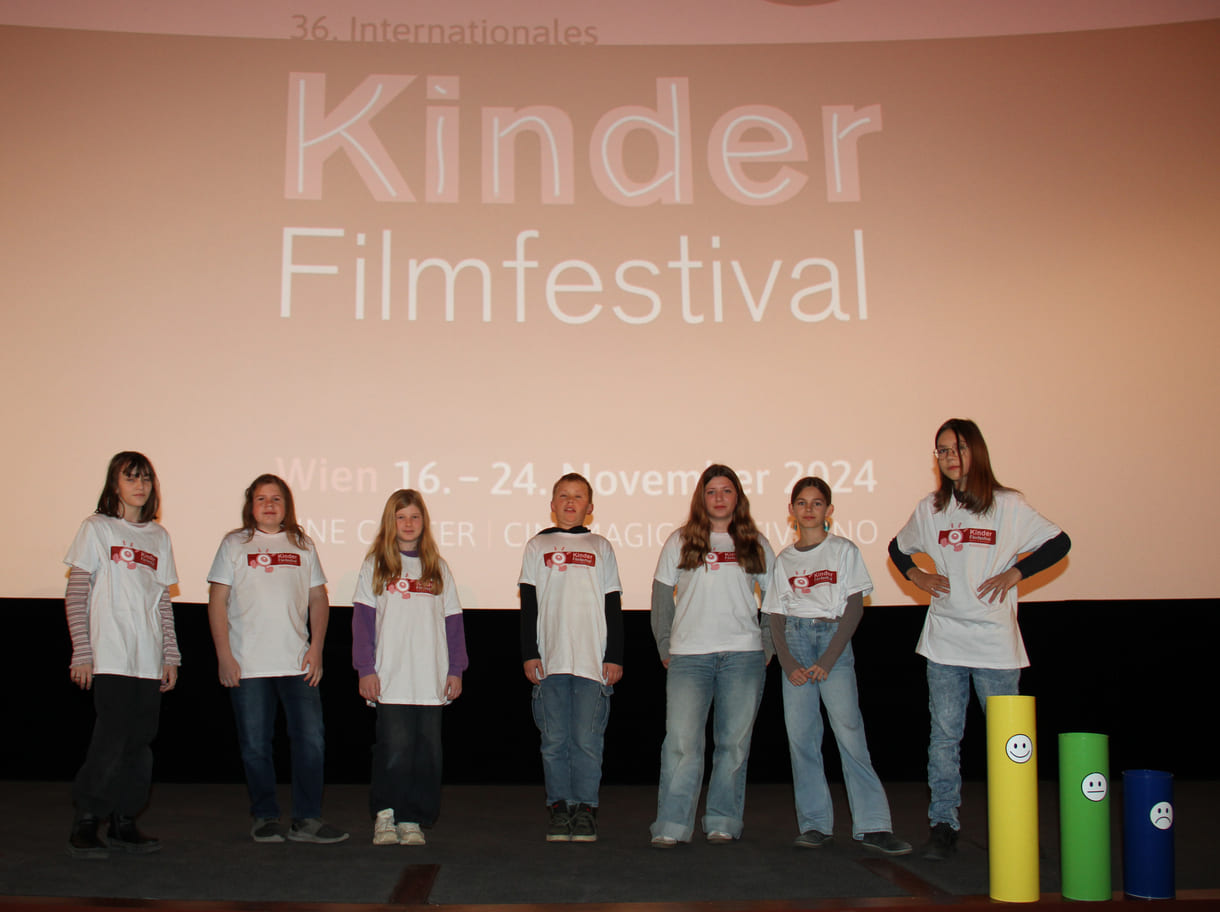 Die Kinderjury des diesjährigen Kinderfilm-Festivals: Alma, Wenzel, Keren, Nils, Luisa, Mila, Agathe