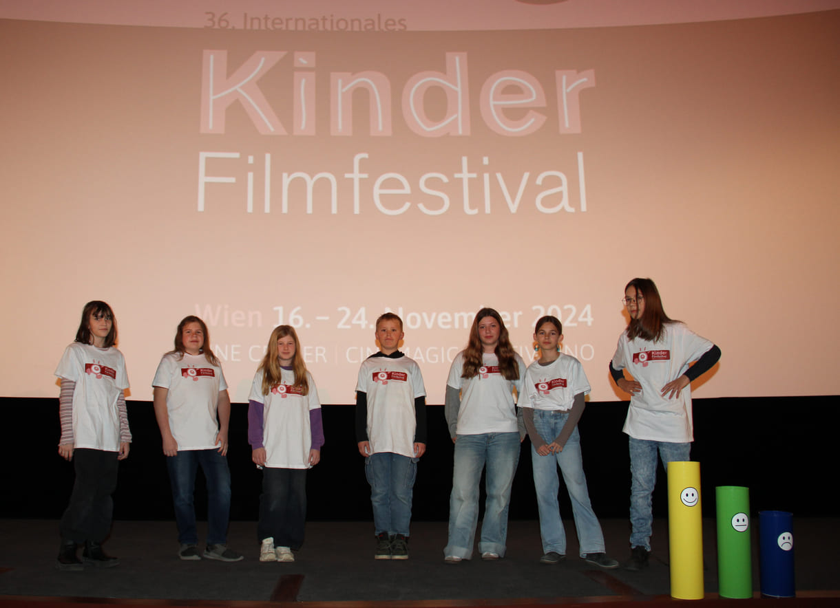 Die Kinderjury des diesjährigen Kinderfilm-Festivals: Alma, Wenzel, Keren, Nils, Luisa, Mila, Agathe