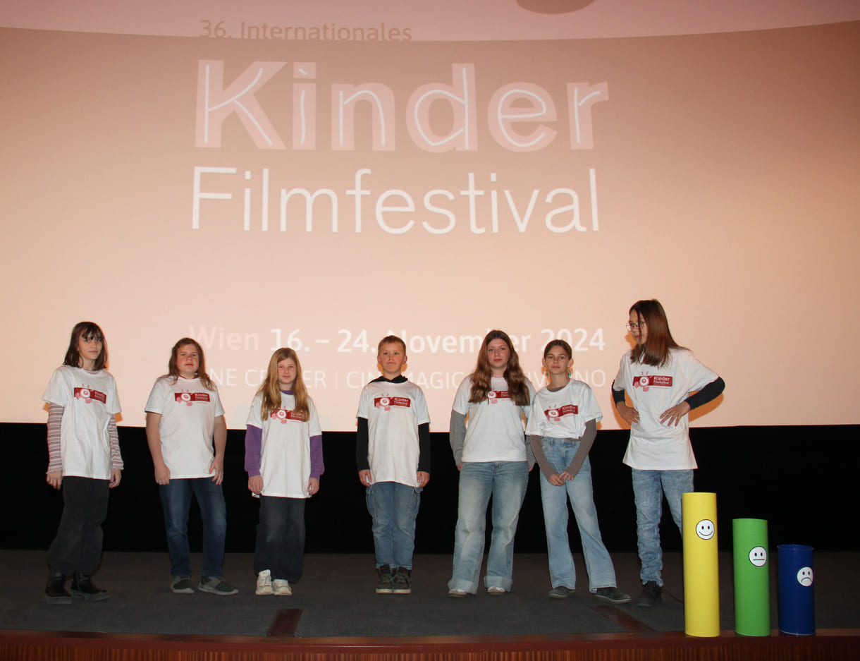 Die Kinderjury des diesjährigen Kinderfilm-Festivals: Alma, Wenzel, Keren, Nils, Luisa, Mila, Agathe