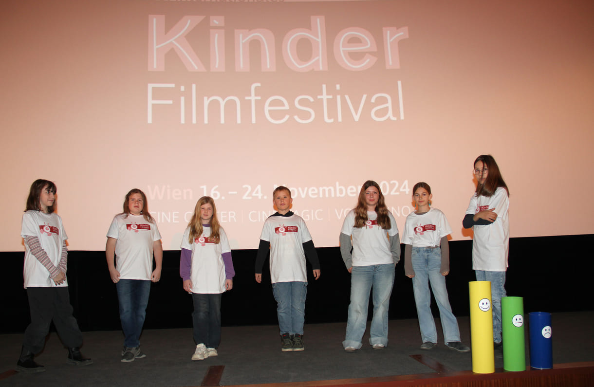 Die Kinderjury des diesjährigen Kinderfilm-Festivals: Alma, Wenzel, Keren, Nils, Luisa, Mila, Agathe