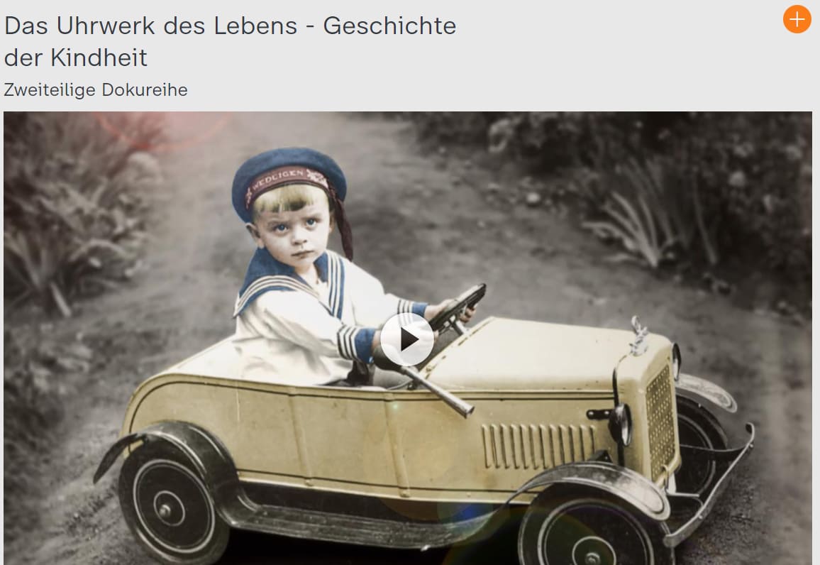 Screenshot aus dem Startbild der ZDF-Dokumentaion („Das Uhrwerk des Lebens - Geschichte der Kindheit“