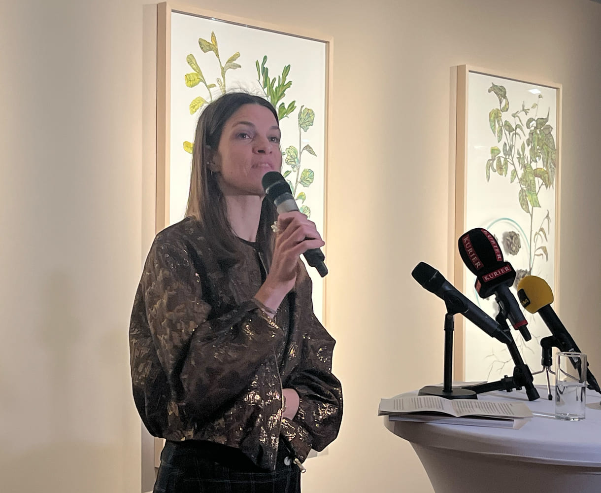 Kuratorin Sophie Haslinger führt durch die 