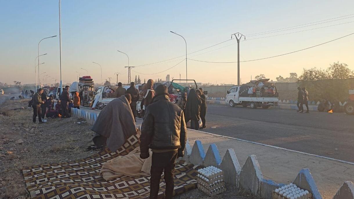 Auf dem Weg zur Zuflucht in und rund um Kobanê, im Nordosten Syriens