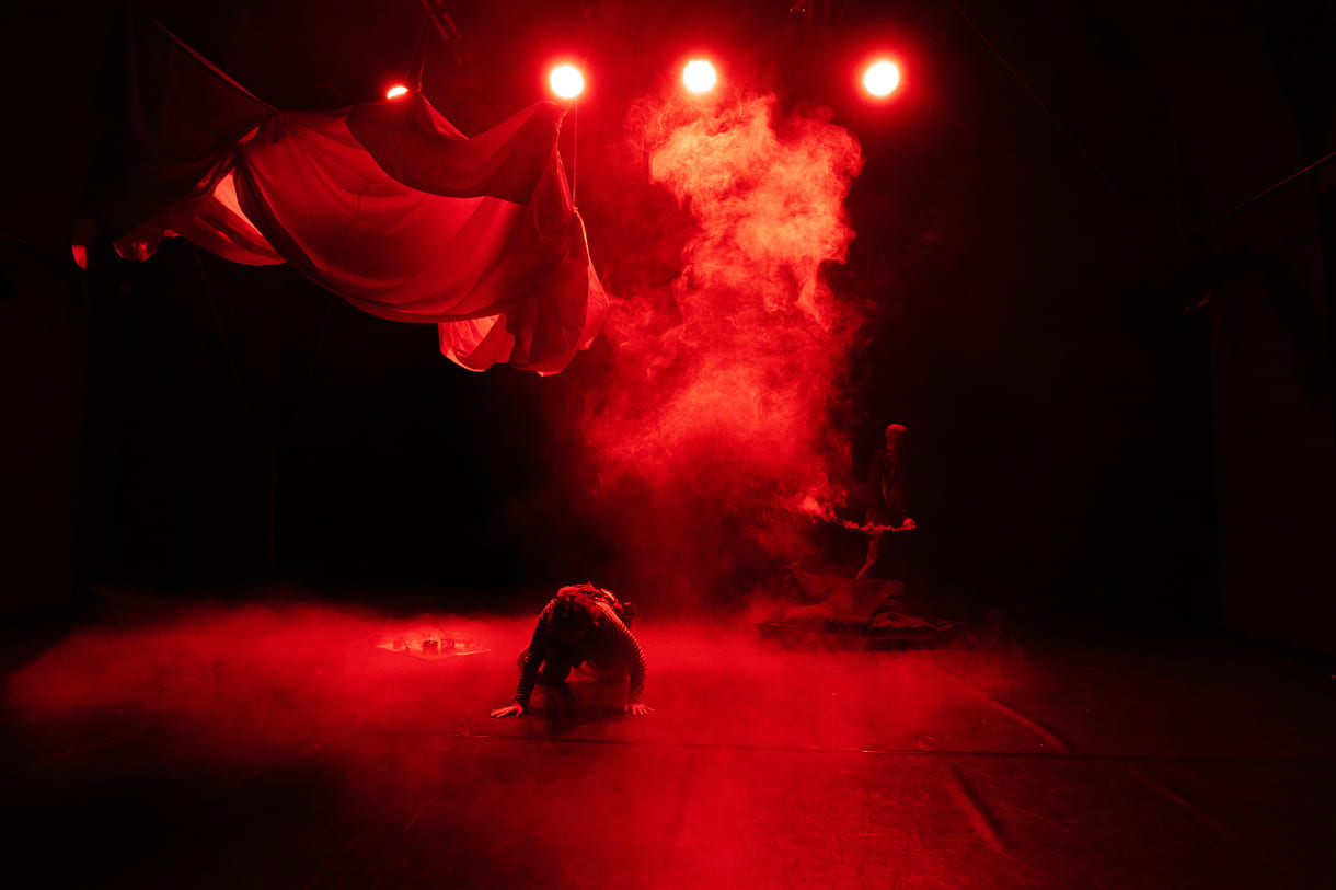 Szenenfoto aus der Generalprobe von „Kampfbaukasten in 4K“