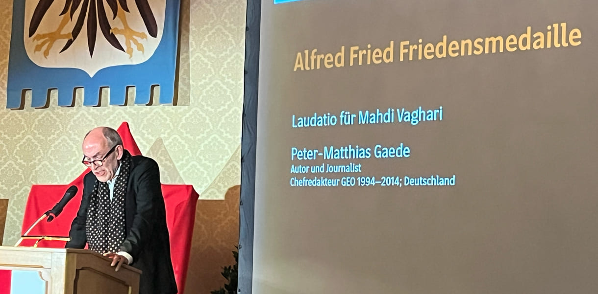 Laudation für den Gewinner Mahdi Vaghari