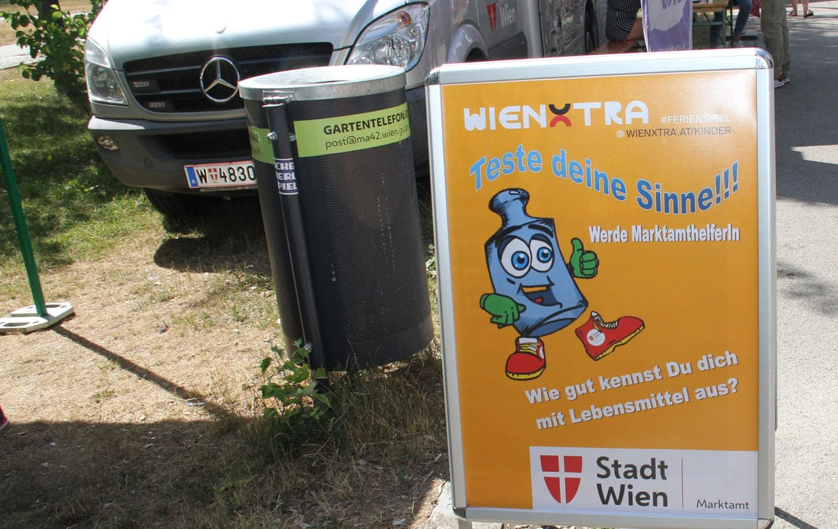 Hinweis auf den Stand des Marktamtes