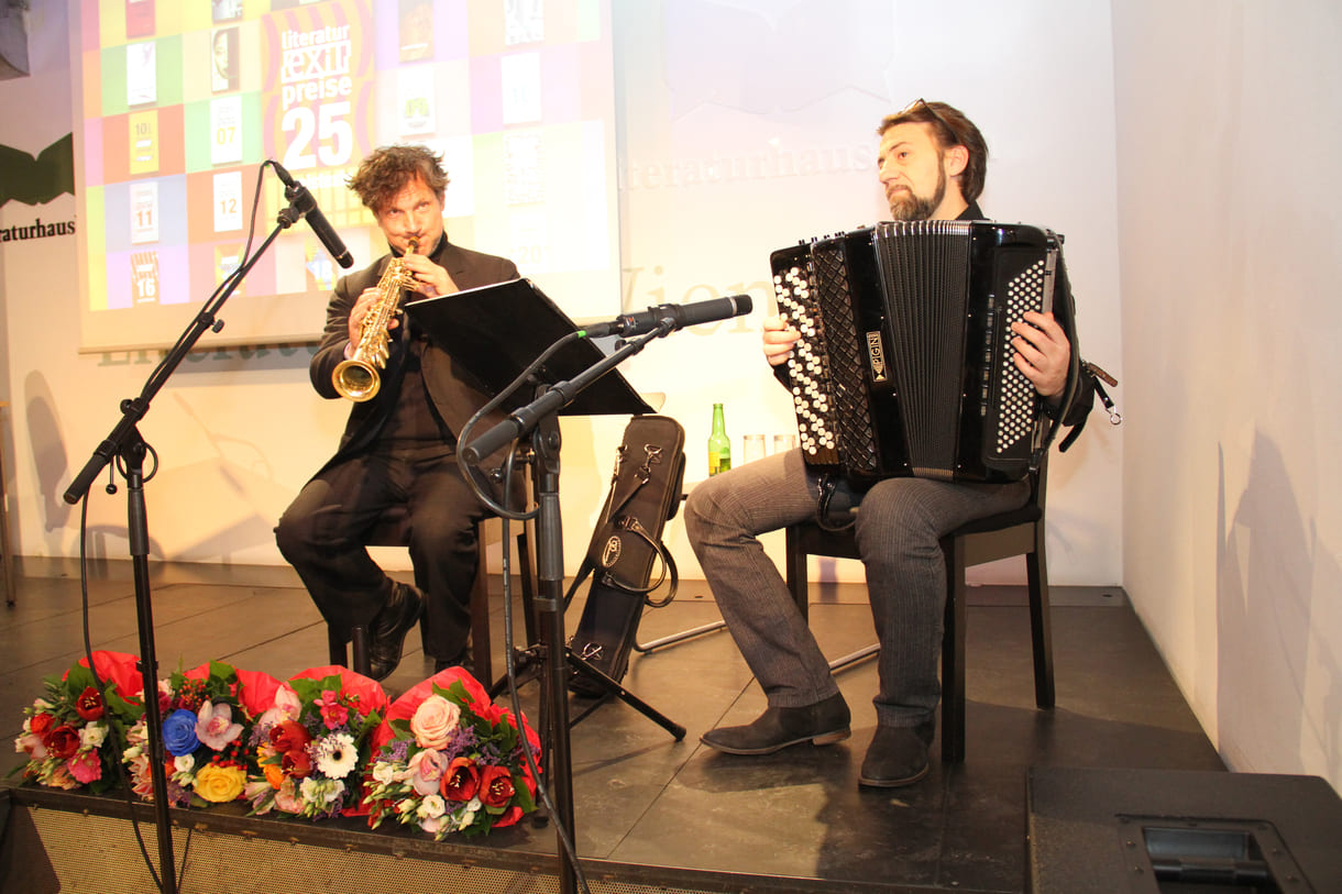 Duo Miloš Todorovski (Akkordeon) und Andrej Prozorov (Tenorsaxofon)