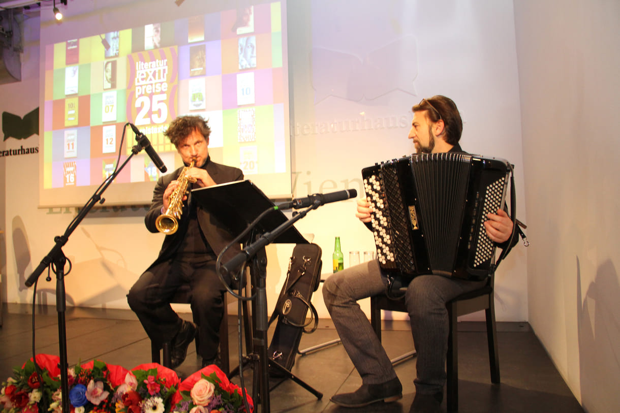 Duo Miloš Todorovski (Akkordeon) und Andrej Prozorov (Tenorsaxofon)