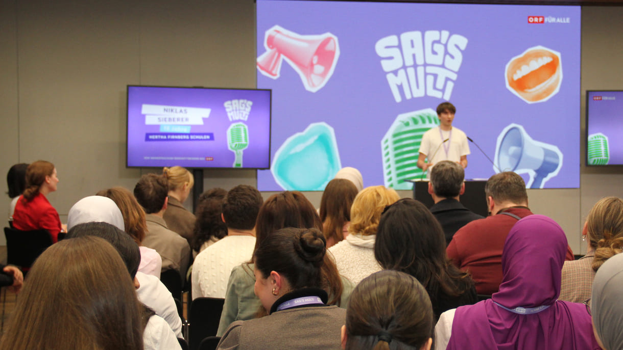 Niklas Sieberer, Hertha-Firnberg-Schulen für Wirtschaft und Tourismus, sprach Frenzöisch, Deutsch und ein paar Wrter auf Türkisch, Spanisch, Latein