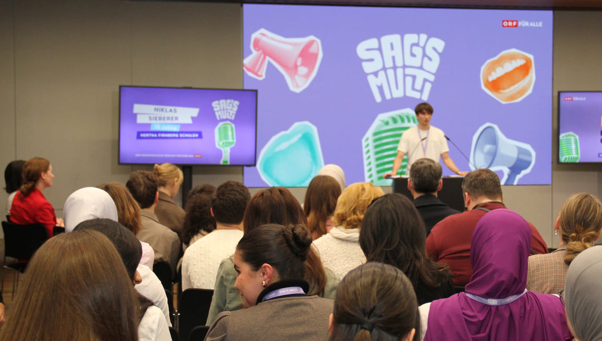 Niklas Sieberer, Hertha-Firnberg-Schulen für Wirtschaft und Tourismus, sprach Frenzöisch, Deutsch und ein paar Wrter auf Türkisch, Spanisch, Latein